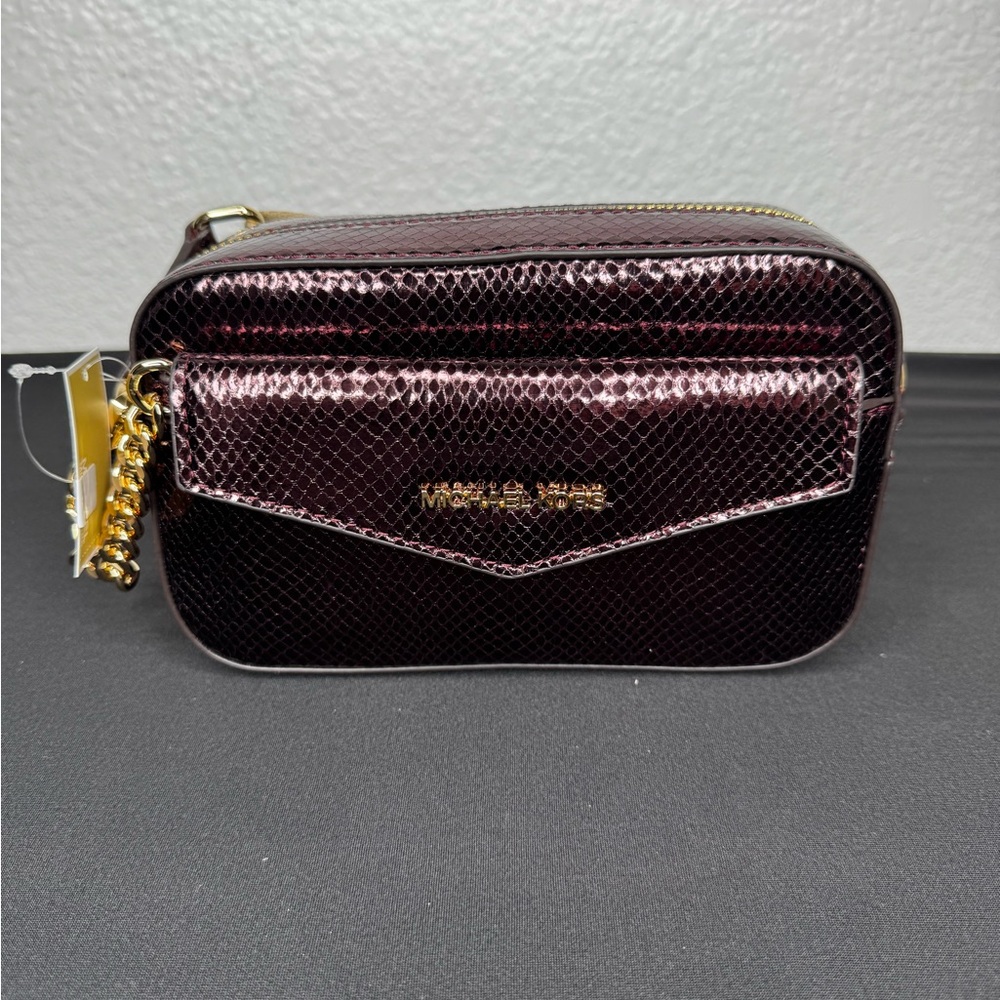 Michael Kors Metallic Burgundy Crossbody Bag